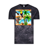 Cloud Black tropical animals seamless pattern Vintage Tee - BundleAndBundleShop