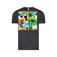 Vintage Black tropical animals seamless pattern Vintage Tee - BundleAndBundleShop