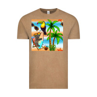 Vintage Coffee tropical animals seamless pattern Vintage Tee - BundleAndBundleShop
