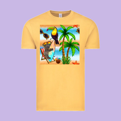 Tropical Animals Seamless Pattern Vintage Tee Designed By Bundleandbundleshop