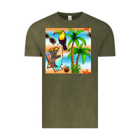 Vintage Olive tropical animals seamless pattern Vintage Tee - BundleAndBundleShop