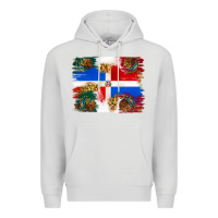 Dove Grey Mexican and Puerto Rico Flag Premium Hoodie - texasbilliewilder