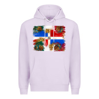 Lilac Mexican and Puerto Rico Flag Premium Hoodie - texasbilliewilder