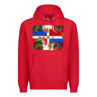 Red Mexican and Puerto Rico Flag Premium Hoodie - texasbilliewilder