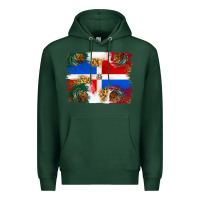 Sports Green Mexican and Puerto Rico Flag Premium Hoodie - texasbilliewilder