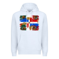 White Mexican and Puerto Rico Flag Premium Hoodie - texasbilliewilder