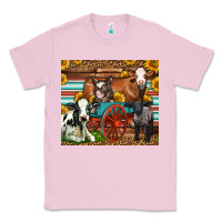 Bubblegum Pink Farm Animals On An Old Wagon Classic Tee - LillyAllenDesigns