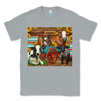Heather Grey Farm Animals On An Old Wagon Classic Tee - LillyAllenDesigns