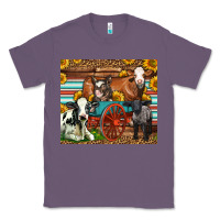 Lavender Farm Animals On An Old Wagon Classic Tee - LillyAllenDesigns