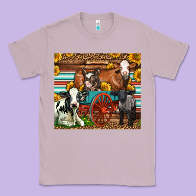 Farm Animals On An Old Wagon Classic Tee Designed By Lillyallendesigns