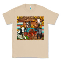 Mushroom Farm Animals On An Old Wagon Classic Tee - LillyAllenDesigns