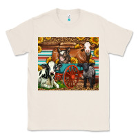 Natural Farm Animals On An Old Wagon Classic Tee - LillyAllenDesigns