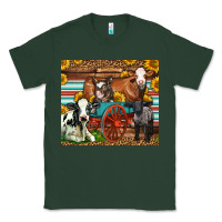 Sports Green Farm Animals On An Old Wagon Classic Tee - LillyAllenDesigns