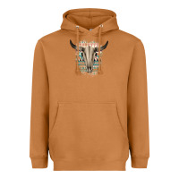 Western Aztec Bull Skull Heavyweight Hoodie | Teevron