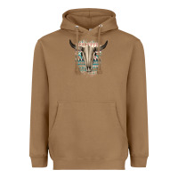 Toasted Coconut Western Aztec Bull Skull Heavyweight Hoodie - Bettercallsaul