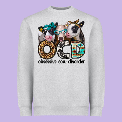 Ocd Obsessive Cow Disorder Heavyweight Sweatshirt Designed By Jasminsmagicworld