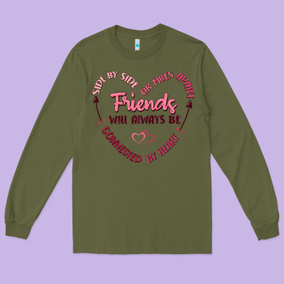Side By Or Miles Apart Friends Will Always Be Conn Long Sleeve Tee Designed By Maliassmallbusiness