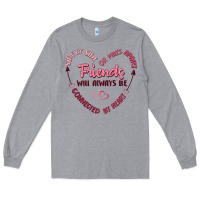 Heather Grey side by or miles apart friends will always be conn Long Sleeve Tee - MaliasSmallBusiness