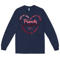 Navy side by or miles apart friends will always be conn Long Sleeve Tee - MaliasSmallBusiness