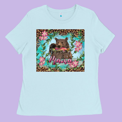 Mama Bear Haunting Fish Floral Tumbler Ladies Tee Designed By Ranaportraitstore