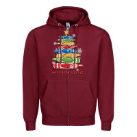 Burgundy crayons tree christmas Zipper Hoodie - MaliasSmallBusiness
