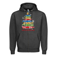 Charcoal Heather crayons tree christmas Zipper Hoodie - MaliasSmallBusiness