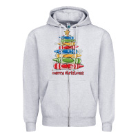 Heather Grey crayons tree christmas Zipper Hoodie - MaliasSmallBusiness