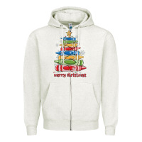 Oatmeal Heather crayons tree christmas Zipper Hoodie - MaliasSmallBusiness