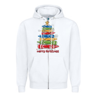 White crayons tree christmas Zipper Hoodie - MaliasSmallBusiness