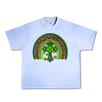 Grape Ice Western Shamrock Cross Rainbow Urban Heavy Tee - Artiststas