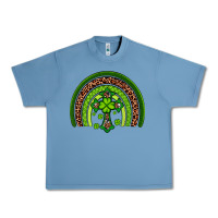 Pebble Blue Western Shamrock Cross Rainbow Urban Heavy Tee - Artiststas