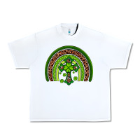 White Western Shamrock Cross Rainbow Urban Heavy Tee - Artiststas