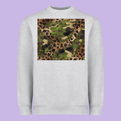 Camouflage  Leopard Heavyweight Sweatshirt Designed By Barkaloodesign