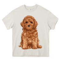 Cream toy poodle Heavy Core Tee - RanaPortraitStore