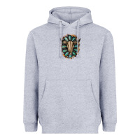 Heather Grey Western Gemstone Bull Skull Heavyweight Hoodie - Bettercallsaul