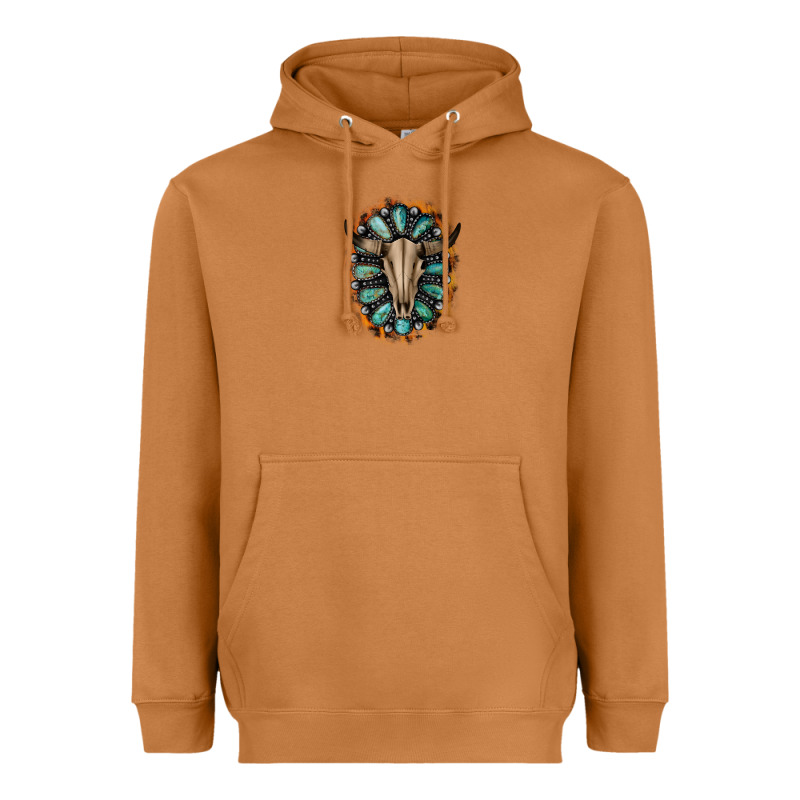 Western Gemstone Bull Skull Heavyweight Hoodie by Bettercallsaul | Teevron