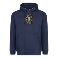 Navy Western Gemstone Bull Skull Heavyweight Hoodie - Bettercallsaul