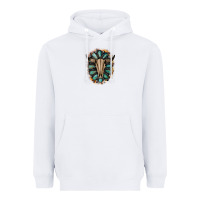 White Western Gemstone Bull Skull Heavyweight Hoodie - Bettercallsaul