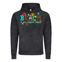 Vintage Black beach is my happy place Vintage Hoodie - AdoDesignShop