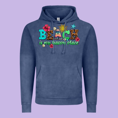Beach Is My Happy Place Vintage Hoodie Designed By Adodesignshop