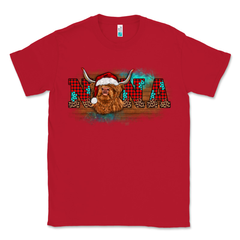 Christmas Nana Highland Cow Classic Tee by BarkalooDesign | Teevron