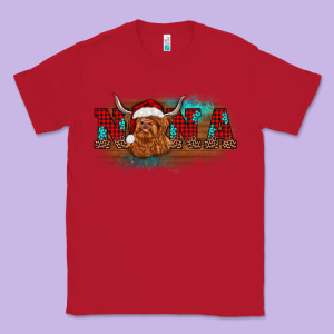 Christmas Nana Highland Cow Classic Tee Designed By Barkaloodesign