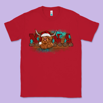 Christmas Nana Highland Cow Classic Tee Designed By Barkaloodesign