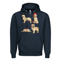 Navy christmas dogs Zipper Hoodie - MaliasSmallBusiness