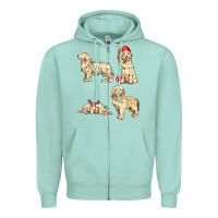 Seafoam christmas dogs Zipper Hoodie - MaliasSmallBusiness