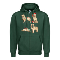 Sports Green christmas dogs Zipper Hoodie - MaliasSmallBusiness