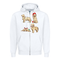 White christmas dogs Zipper Hoodie - MaliasSmallBusiness