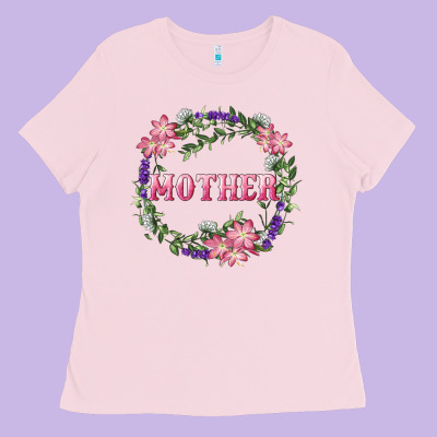 Mother With Floral Wreath Ladies Tee Designed By Ranaportraitstore