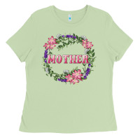 Matcha mother with floral wreath Ladies Tee - RanaPortraitStore
