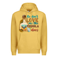 Antique Gold He Don't Love Me Like Tequila Does Premium Hoodie - texasbilliewilder